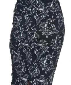 New In Killstar Lucilani Skulls 50's Pencil Skirt Black