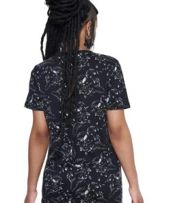 New In Killstar Tsunami Skulls T-Shirt Black