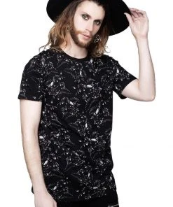 New In Killstar Tsunami Skulls T-Shirt Black