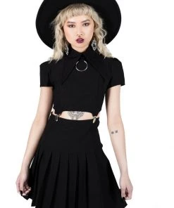 New In Killstar Darita 80's Suspender Dress Black
