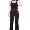 New In Killstar Corporate Misfit Trousers With Suspenders Black