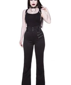 New In Killstar Corporate Misfit Trousers With Suspenders Black
