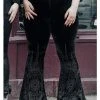 Killstar De La Souless Velvet Flares 70's Trousers Black New In
