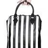 New In Killstar Lines Tag Stripe Bag Black White
