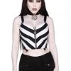 Killstar Stripe O Negative 80's Top Black White New In