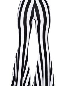 New In Killstar Inferno Room Stripe Flares 70's Trousers Black White
