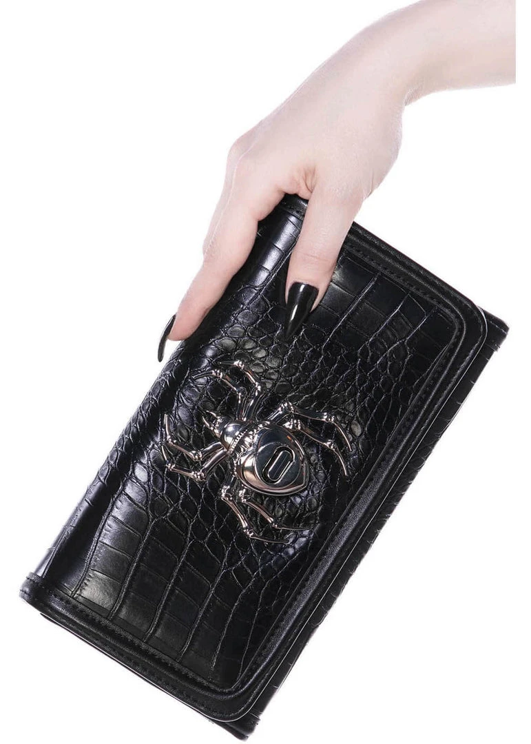 Killstar Black Widow Spider Wallet Black New In