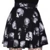 Killstar Miss Mortem Skulls Skater Skirt Black