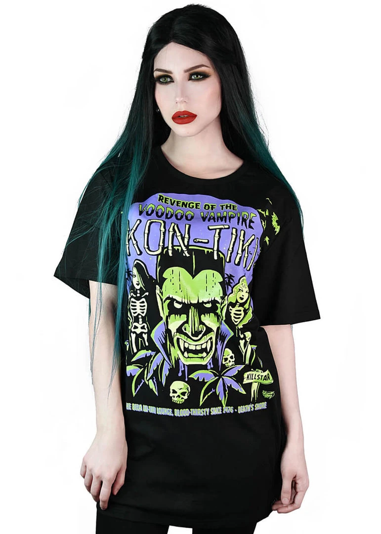 Killstar Vince Ray Kon-Tiki T-Shirt Black New In