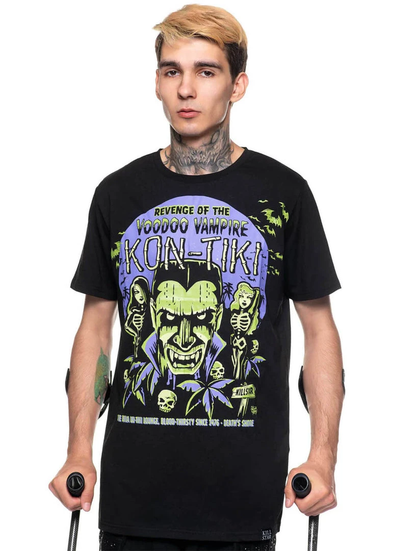 Killstar Vince Ray Kon-Tiki T-Shirt Black New In