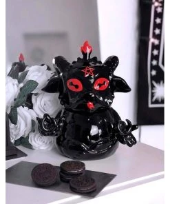 Killstar Baphomet Cute N' Evil Cookie Jar Black