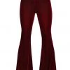 Killstar Moondance Velvet 70's Broek Ruby Red