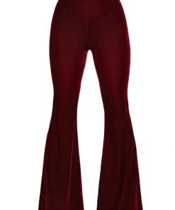 Killstar Moondance Velvet 70's Broek Ruby Red
