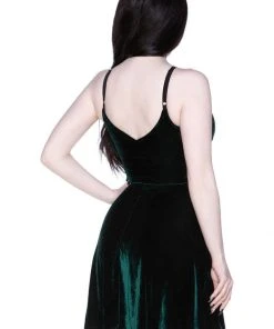 New In Killstar Magica Velvet Skater Dress Emerald Green