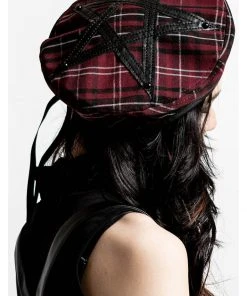 New In Killstar Dark Fate Beret Tartan Red