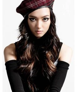 New In Killstar Dark Fate Beret Tartan Red