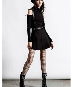 Killstar Shadows Suspender Skirt Black New In