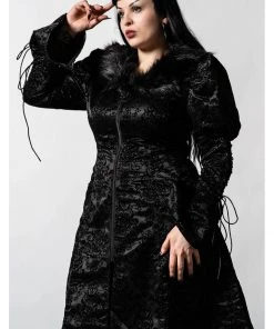 New In Killstar Evarose Brocade Coat Black