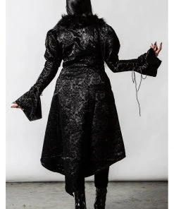 New In Killstar Evarose Brocade Coat Black