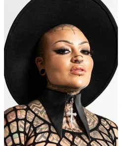 New In Killstar Cathedral Cross Choker Black