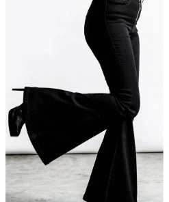 Killstar Unholy Trinity Flare 70's Trousers Black New In