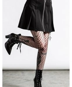 Killstar Rosalyn Cross Mini Skirt Black New In
