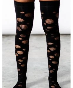 Killstar Wretched Soul Distress Socks Black