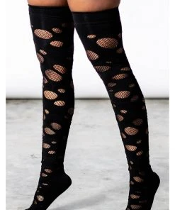 Killstar Wretched Soul Distress Socks Black