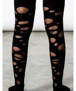 Killstar Wretched Soul Distress Socks Black