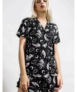 Killstar Moonbow Unicorn Pyjama Set Black New In