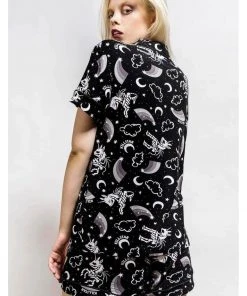 Killstar Moonbow Unicorn Pyjama Set Black New In