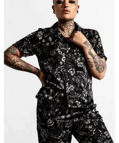 New In Killstar No Rest For The Wicked Pyjama Set Black