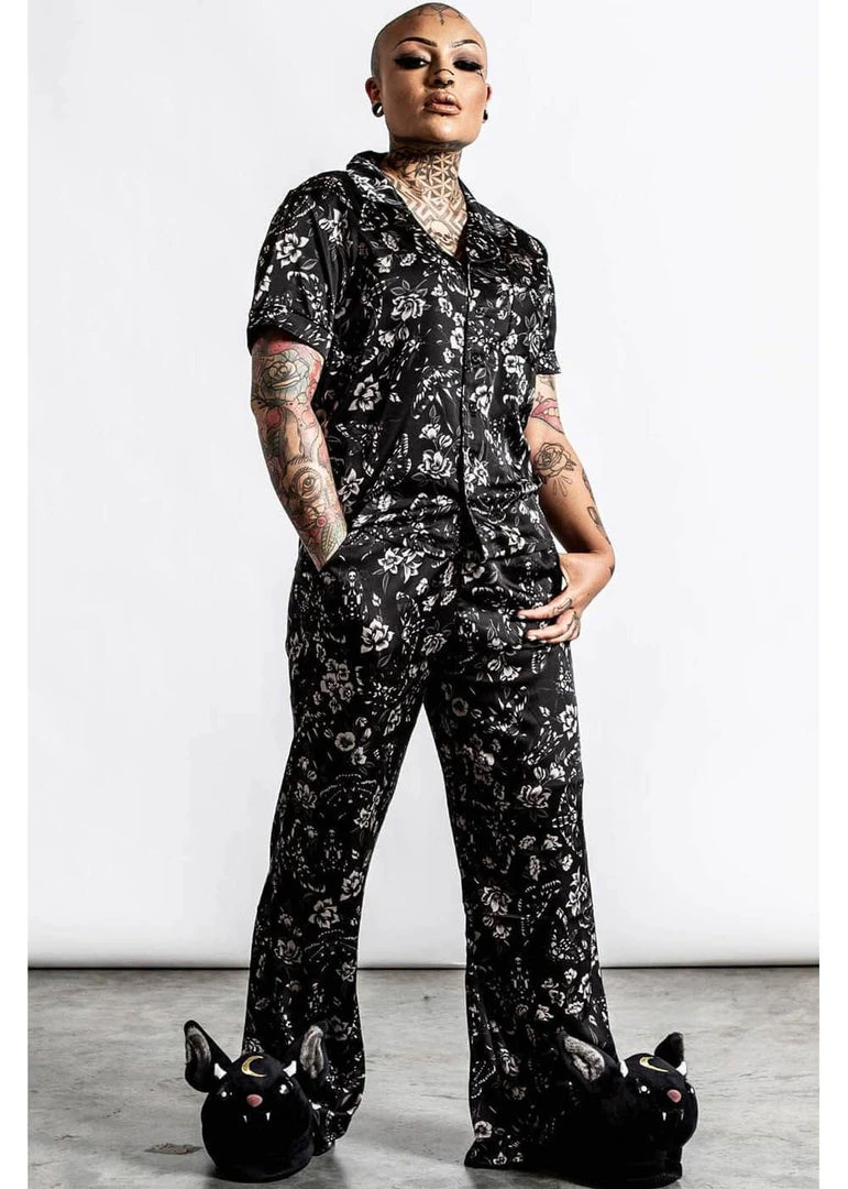 New In Killstar No Rest For The Wicked Pyjama Set Black