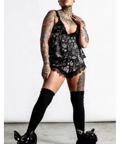 Killstar Moth To Flame Pyjama Set Black