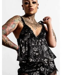 Killstar Moth To Flame Pyjama Set Black