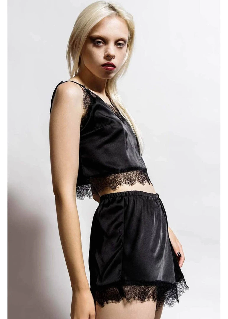 New In Killstar Lace Of Spades Set Black