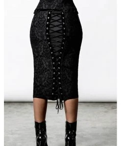 Killstar Isolde Corset Pencil Skirt Black New In