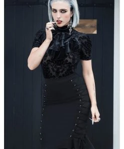 Killstar Beelzebabe Corset Pencil Skirt Black