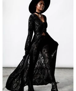 Killstar Inferno Velvet Duster Black