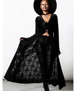 Killstar Inferno Velvet Duster Black