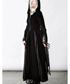 New In Killstar Dark Decent Velvet Duster Black