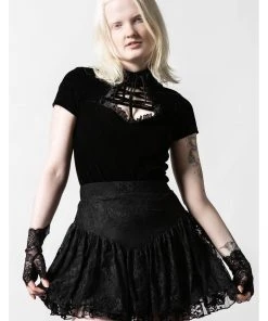 Killstar Malady Velvet 40's Top Black