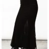 Killstar Ghostess Velvet Maxi Skirt Black