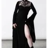 Killstar Dawn Velvet Maxi Dress Black New In
