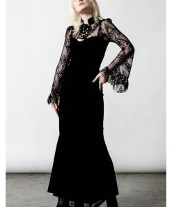 Killstar Poison Fang Velvet Top Black New In