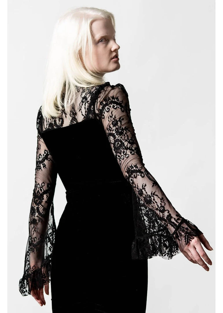 Killstar Poison Fang Velvet Top Black New In