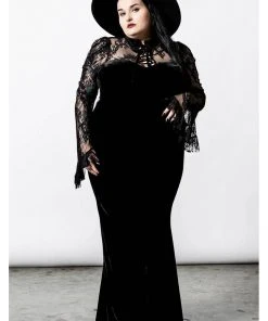 Killstar Poison Fang Velvet Top Black New In