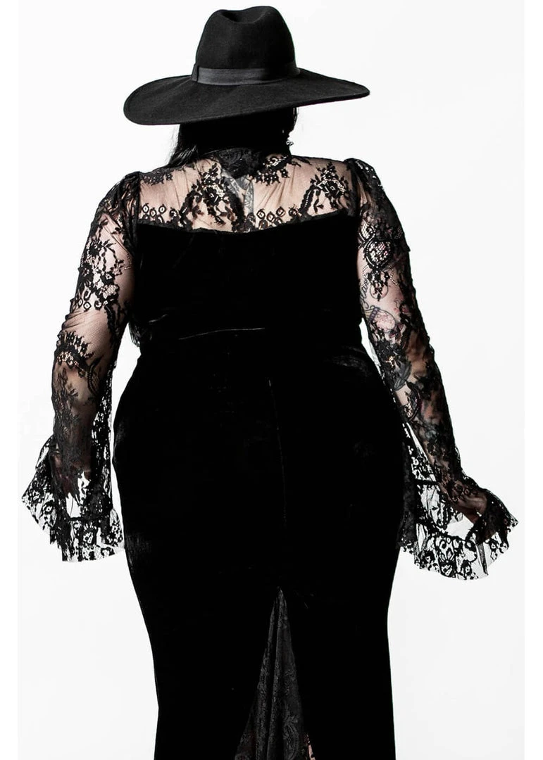 Killstar Poison Fang Velvet Top Black New In