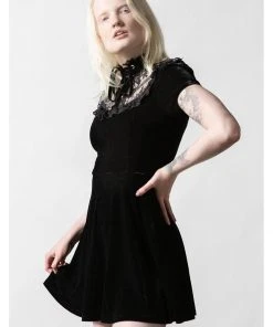 Killstar Evernight Velvet 60's Dress Black