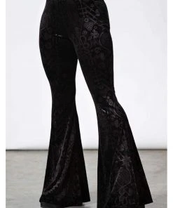 New In Killstar Magick Mourning Velvet Flare 70's Trousers Black